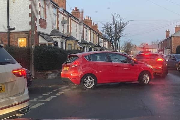 Traffic tailbacks this morning caused by the emergency closure of Thorpe Road