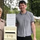 Councillor Margaret Glancy with fellow Melton Newport representative, Councillor Simon Lumley, with the new memorial post box provided by Melton Borough Council at the Thorpe Road cemetery