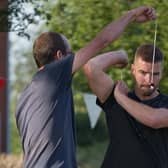 Action from a match at last year's conker championships at Long Clawson