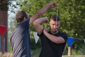 Action from a match at last year's conker championships at Long Clawson