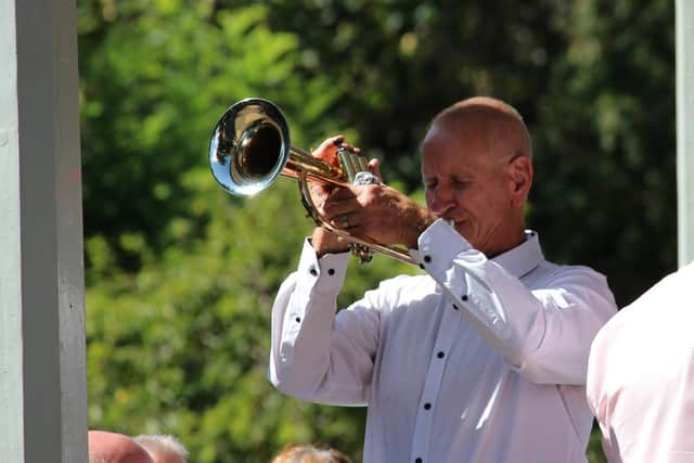 One of the musicians takes centre stage during The Melton Band's concert on Sunday