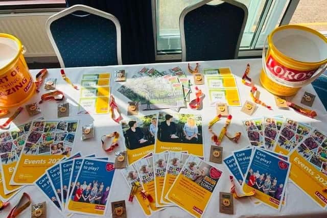A fundraising table for LOROS at the Hamilton fun day