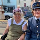 Two of the visitors to last year's 1940s Melton Mowbray event dressed in period clothes