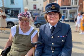 Two of the visitors to last year's 1940s Melton Mowbray event dressed in period clothes