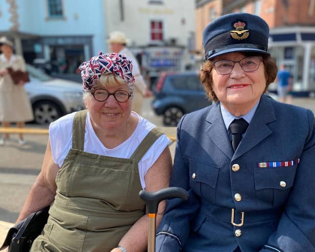 Two of the visitors to last year's 1940s Melton Mowbray event dressed in period clothes