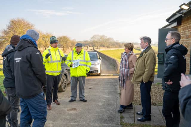 Floods Minister Emma Hardy MP meets responders and Environment Agency employees in Melton today