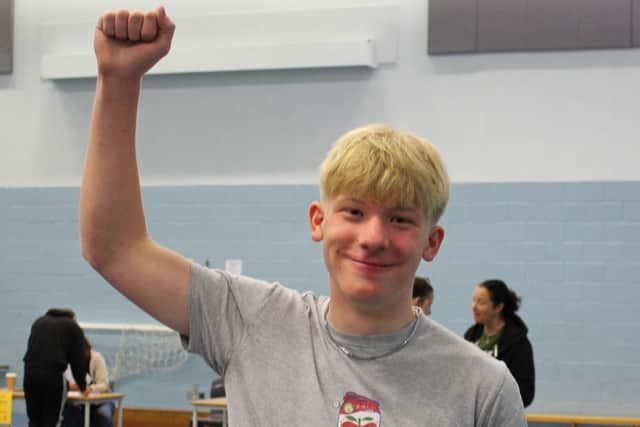 Max Kennedy-Maggs celebrates excellent GCSE results at Long Field Spencer Academy