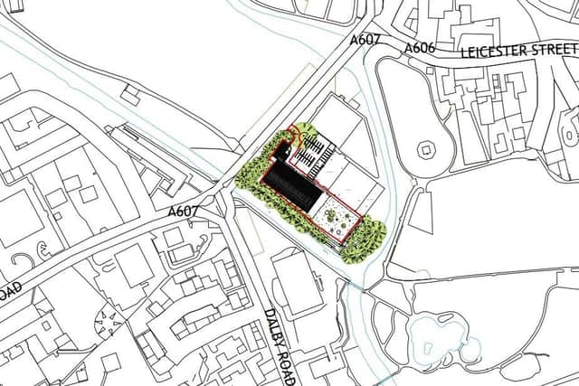 A map showing the proposed site of a new sports facility in Melton