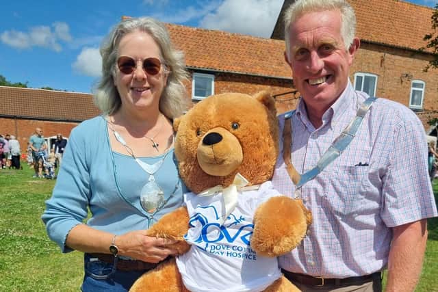 Mayor of Melton, Councillor Alan Hewson, and wife Jane, at Dove Cottage Day Hospice summer fete