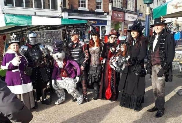 People dressed in steampunk fashions at a previous Melton vintage craft market
