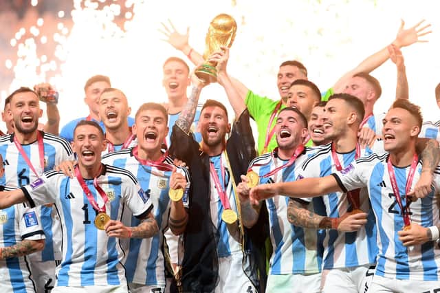 Argentina celebrate their World Cup win in 2022.