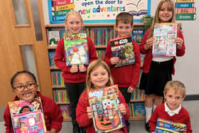 Waltham-on-the-Wolds Primary School pupils celebrate winning a competition to celebrate National Magazine Day