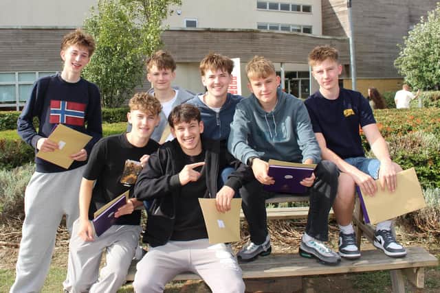 John Ferneley College students pictured after collecting their GCSE grades