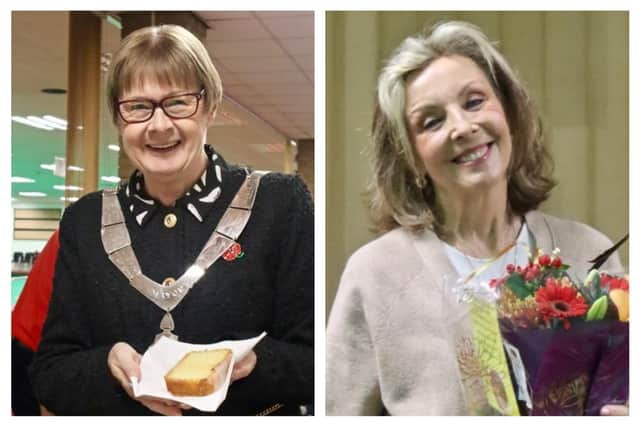 Mayor of Melton, Councillor Siggy Atherton (left) with BBC TV news presenter, Anne Davies, pictured at the Bowlathon launch