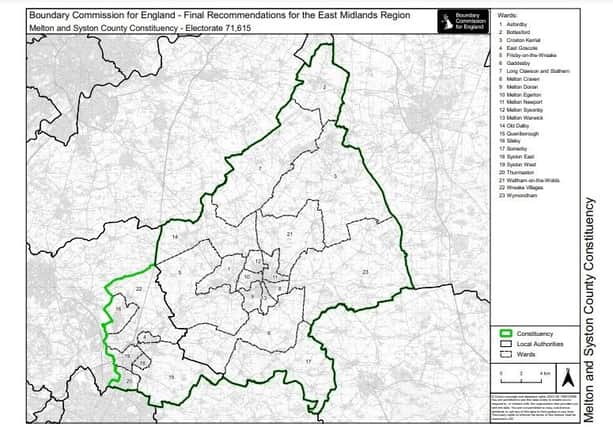 The recommended new electoral area of Melton and Syston