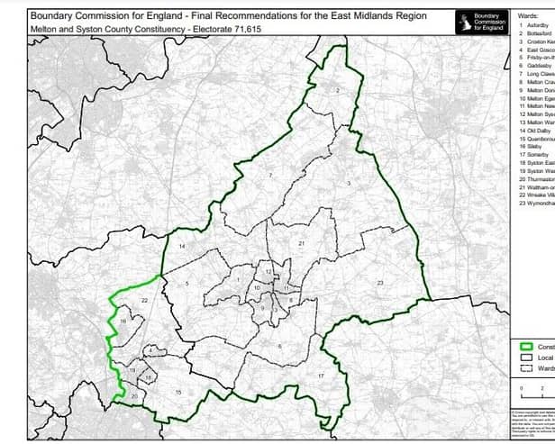 The recommended new electoral area of Melton and Syston