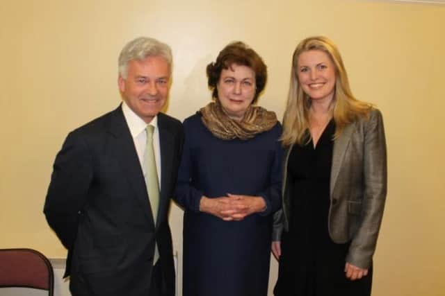 The late Dowager Duchess of Rutland pictured with former Rutland and Melton MP, Alan Duncan