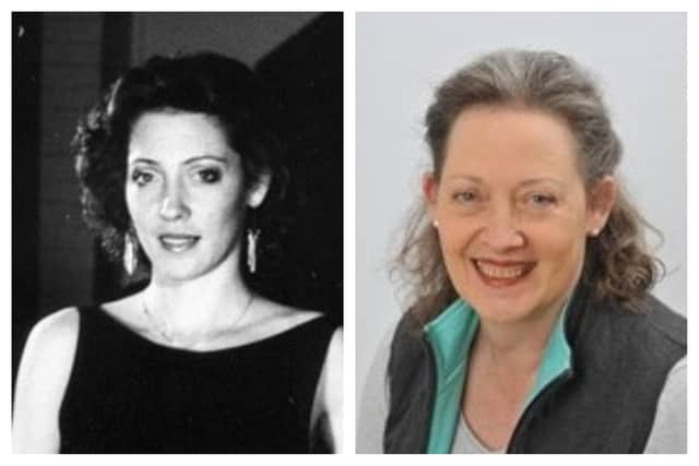 Gillian Geddes pictured during her performing years (left) and more recently