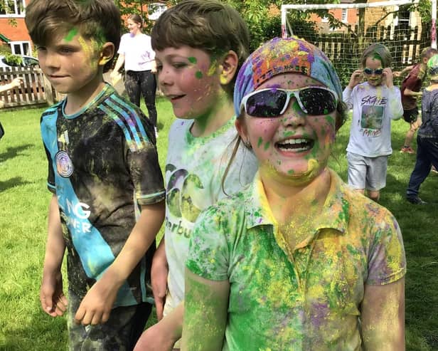 Somerby Primary School pupils enjoy their charity colour dash