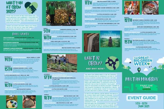 Melton Green Week booklets, including a map of the town can be picked up in A Little Less Waste, Melton Museum, Melton Space & The Fair Trading Post.