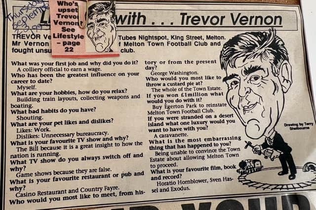 A Melton Times profile on Trevor Vernon from the early 1990s