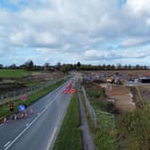 Drone image showing work on the NEMMDR on the A606 between Melton and Burton Lazars, near where it would link with a proposed southern sectionPHOTO GEORGE ICKE