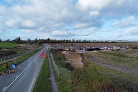 Drone image showing work on the NEMMDR on the A606 between Melton and Burton Lazars, near where it would link with a proposed southern sectionPHOTO GEORGE ICKE