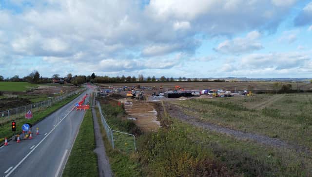 Drone image showing work on the NEMMDR on the A606 between Melton and Burton Lazars, near where it would link with a proposed southern sectionPHOTO GEORGE ICKE