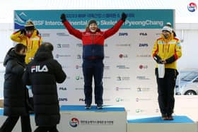 Amelia Coltman celebrates winning her thrilling gold medal in South Korea
Photo: Korean Bobsleigh & Skeleton Federation