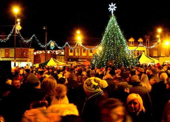 Big crowds in Market Place for a previous Christmas lights switch-on in Melton
