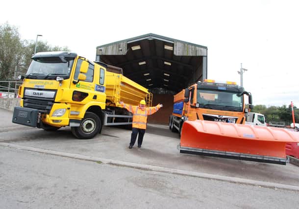 Councillor Ozzy O'Shea, county council cabinet member for highways, transport and flooding, with some of the vehicles which will be used to keep Leicestershire moving this winter