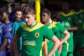 New club captain Brook Isherwood leads out Holwell Sports.