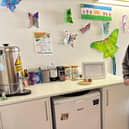 Two of the volunteers at Melton's Pepper's - A Safe Place at the tea and coffee station, which was funded by last year's Ragdale Hall Community Chest