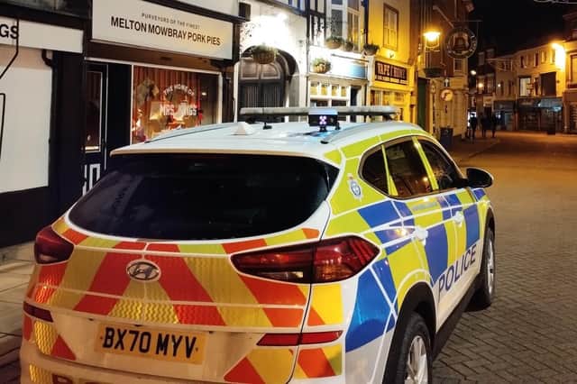 Police patrolling in Nottingham Street in Melton Mowbray