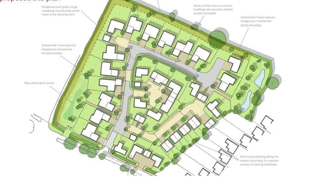 The plans for 34 new homes at Canal Lane in Hose