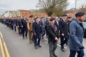 Veterans taking part in last year's Melton Mowbray Remembrance Sunday parade