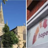 Waltham Church (left) and The Hope Centre, in Melton, two of the venues in the borough registered as 'warm spaces' this winter