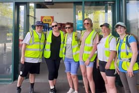 Rob Morrish with colleagues from Morrisons who also took part in the charity walk from the Melton store to the one in Loughborough