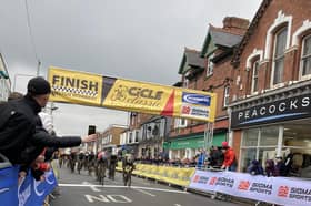 The sprint finish in Sherrard Street in April 2023 - the last time the international CiCLE Classic finished in Melton