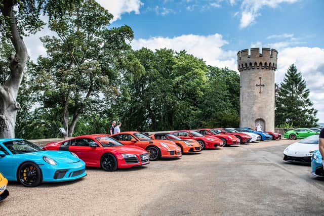Supercars at a Father's Day event at Belvoir Castle
