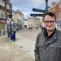 Former BBC political reporter Tony Roe pictured in Melton Mowbray Market Place