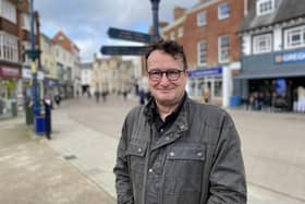Former BBC political reporter Tony Roe pictured in Melton Mowbray Market Place