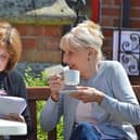 Two of the many visitors at the Melton open gardens event organised by the Friends of St John's Church