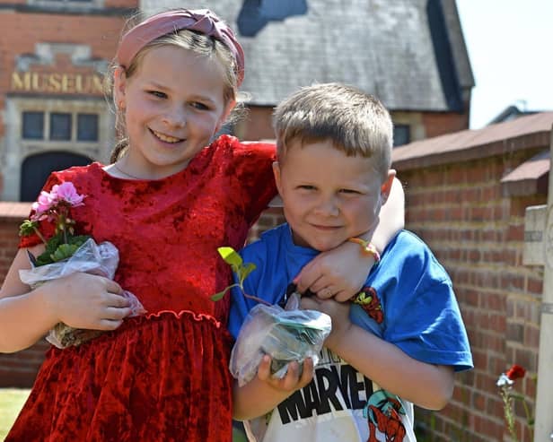 Youngsters enjoying the open gardens event organised by Friends of St John's Church in Melton