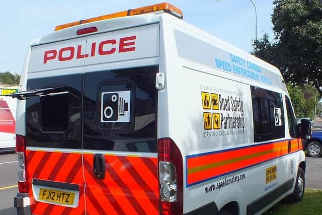 A police speed camera van