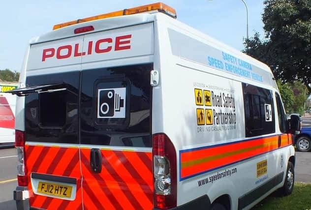 A police speed camera van