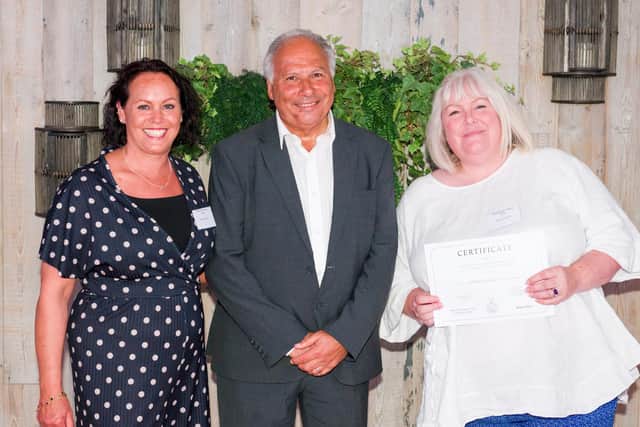 Melton Learning Hub: Lucie Larke and Sarah Cox (right) with Ragdale co-owner Michael Isaacs
PHOTO Adam Shaw (www.adam-shaw.co.uk)