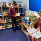Pupils enjoy spending time in Somerby Primary School's newly refurbished library