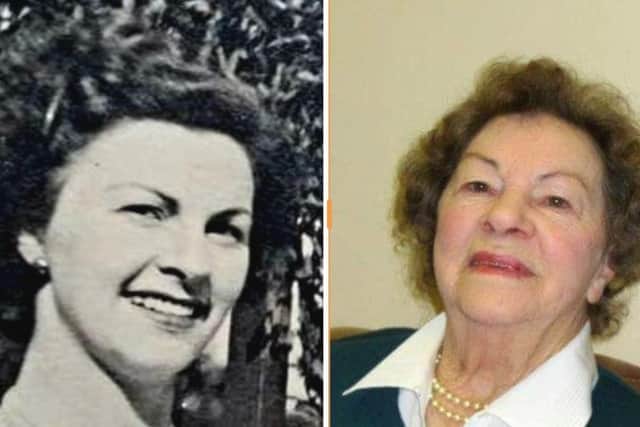 The late Vera Scholes, as a young woman and in later life