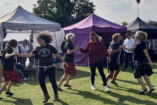 Communal dancing at Saturday's Waltham Charter Fair